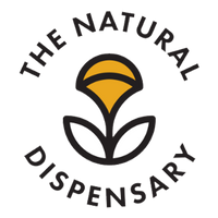 supplements health logo with stylized yellow flower and green leaves